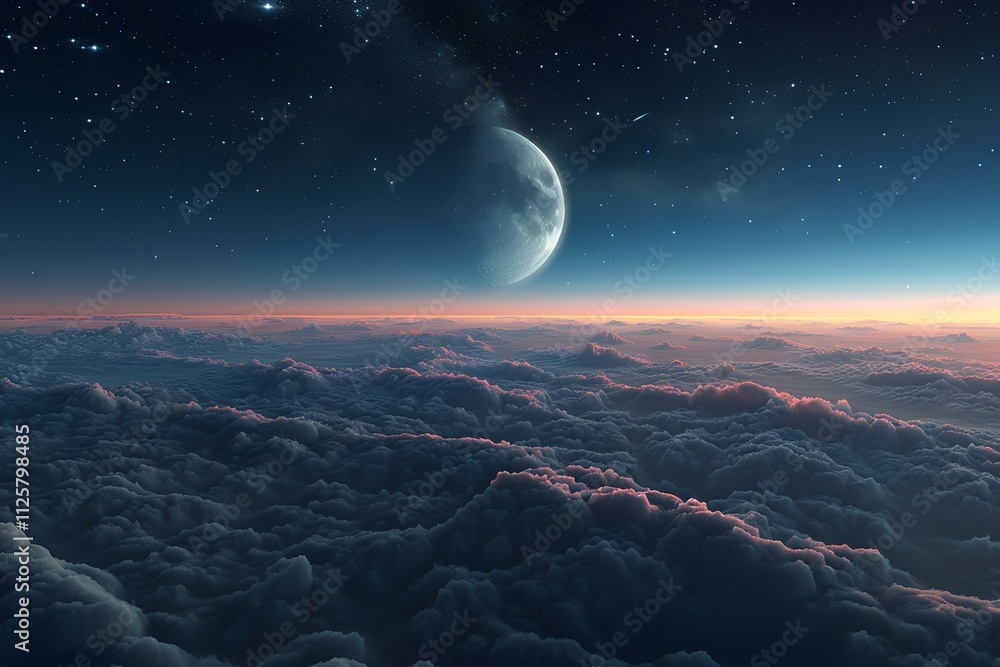 A view of the moon from above the clouds A view of the moon from above the clouds