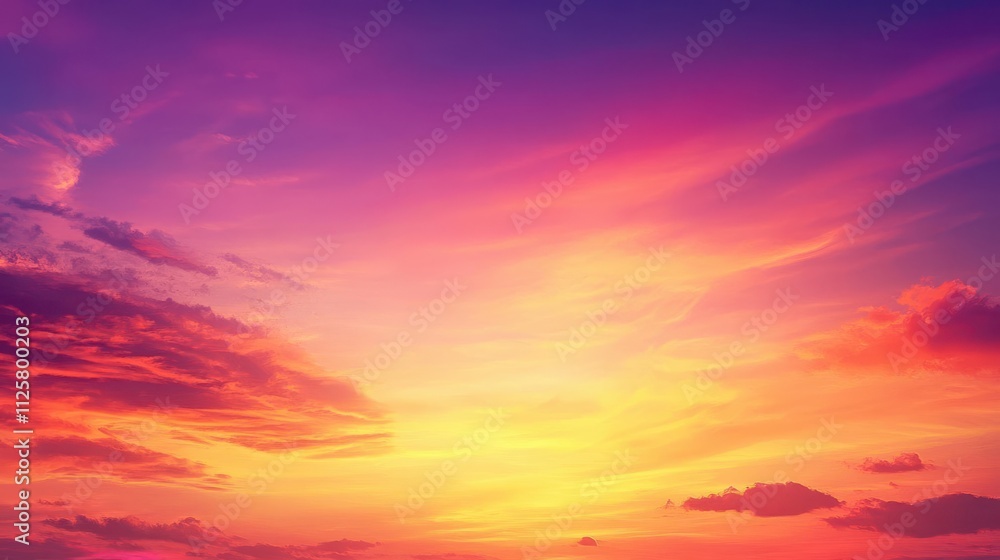 A vibrant sunset with colorful clouds blending hues of purple, orange, and pink in the sky. A vibrant sunset with colorful clouds blending hues of purple, orange, and pink in the sky.