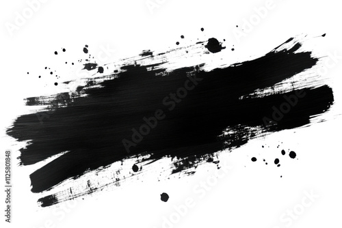 Black paint brush strokes isolated on transparent background- high-resolution PNG for creative art projects- digital design- and professional graphics