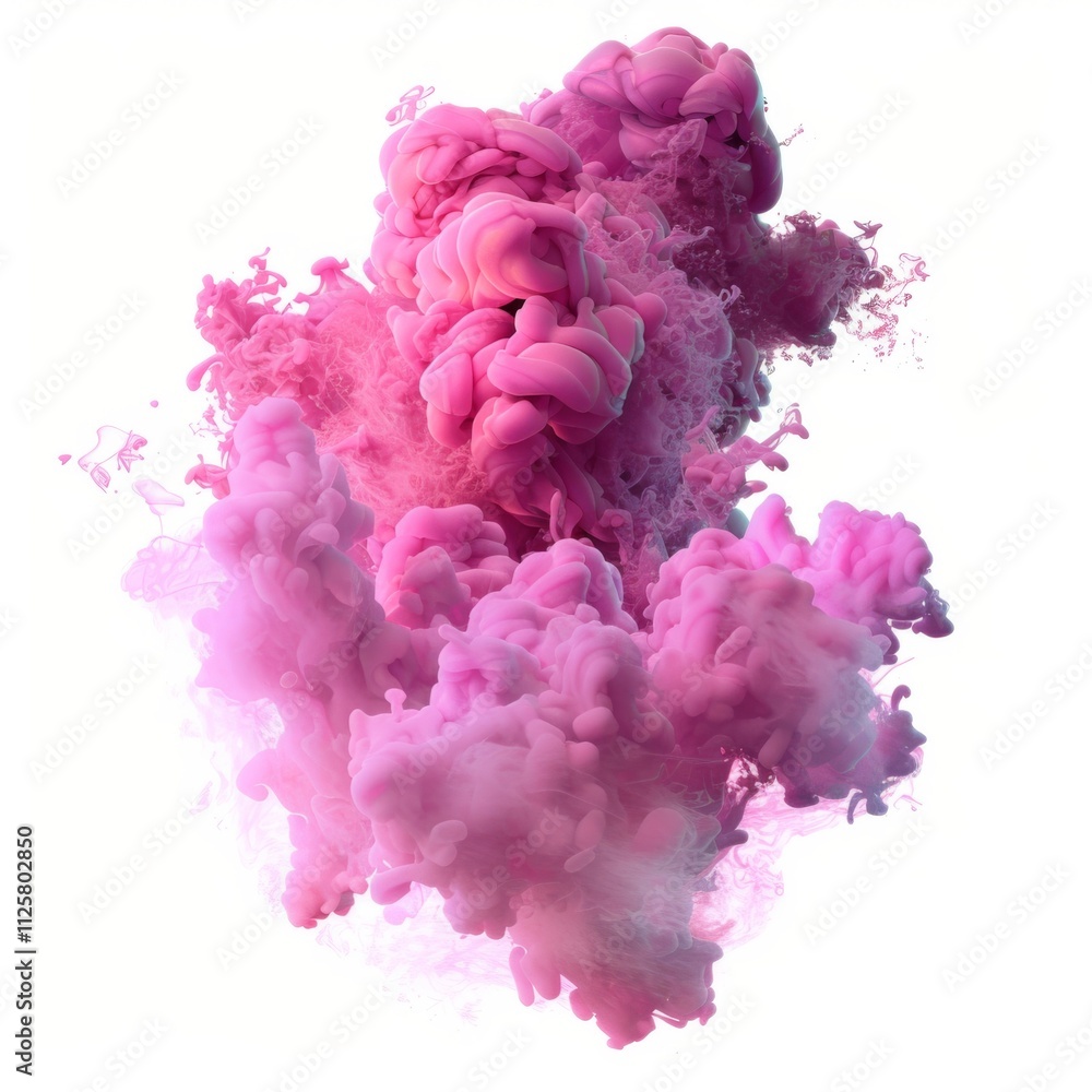 Fototapeta premium A fuchsia smoke burst, photorealistic