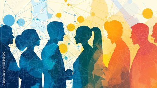 A diverse group of professionals networking at a conference, emphasizing collaboration and connection-building.