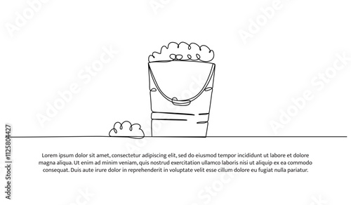 Continuous one line design of laundry detergent. Minimalist style vector illustration on white background.