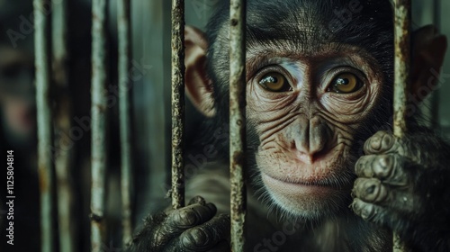 A picture showcasing the suffering of animals used for experimentation, emphasizing the need for alternative research methods.