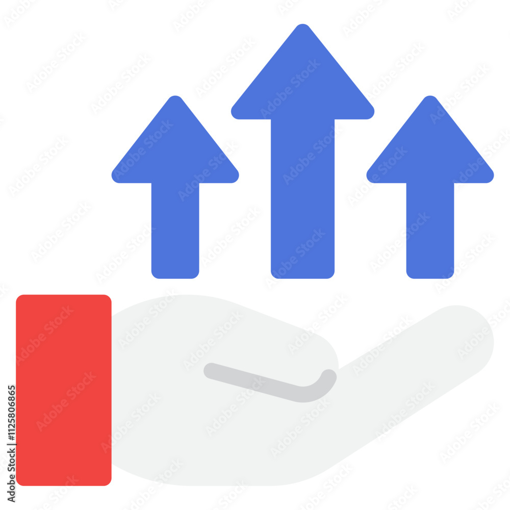Growth Indicators Represented by Hand and Arrows Growth Indicators Represented by Hand and Arrows