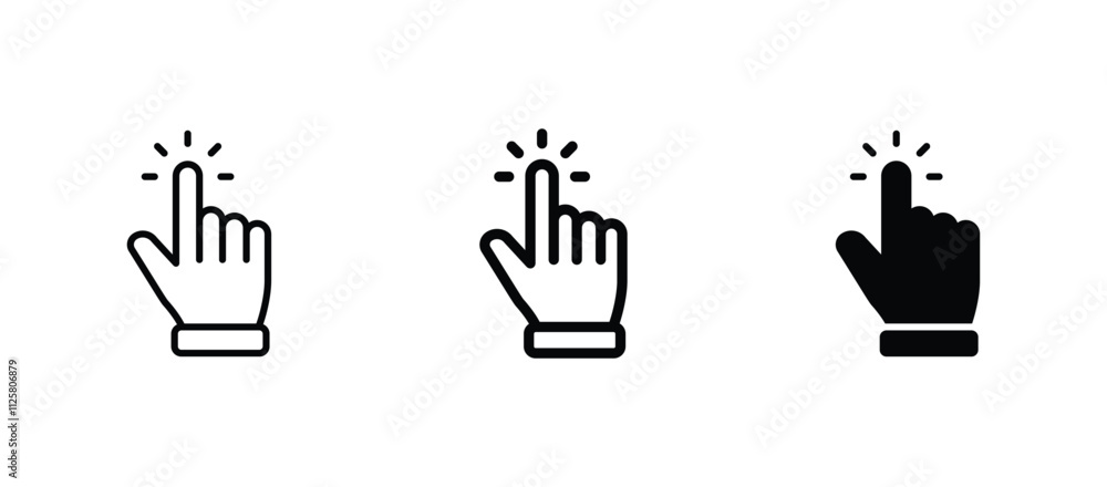 Hand pointer icons. Pointer click icon vector Hand pointer icons. Pointer click icon vector