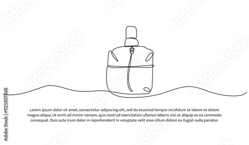 Continuous one line design of laundry iron perfume. Minimalist style vector illustration on white background.