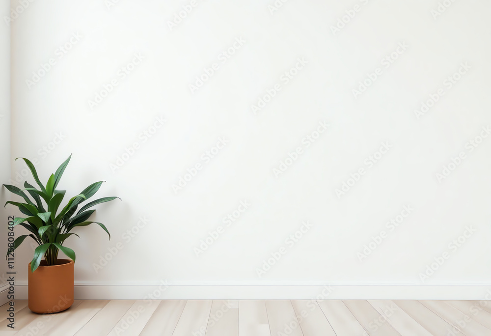Fototapeta premium Minimalist Interior Design with Potted Plant
