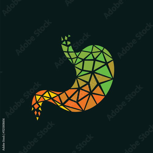 stomach logo with geometric concept