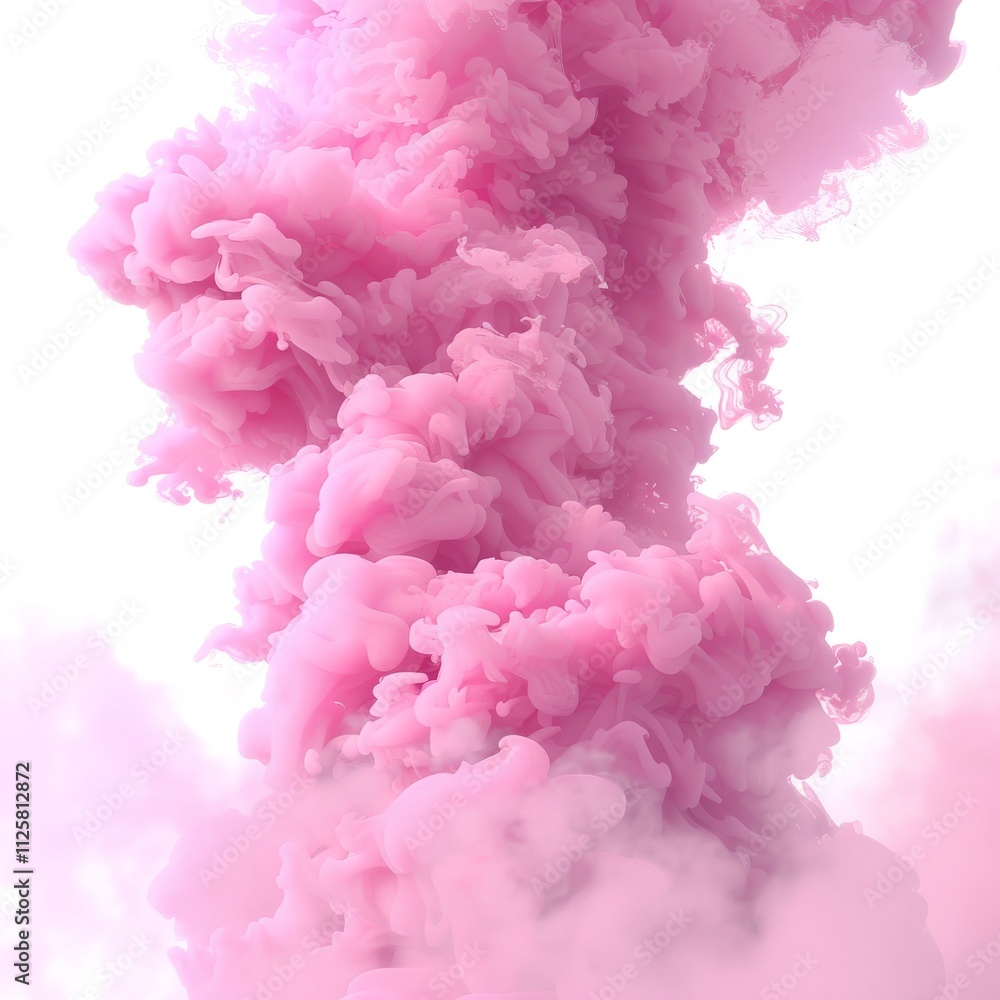 Fototapeta premium A pink smoke plume, ultra-detailed