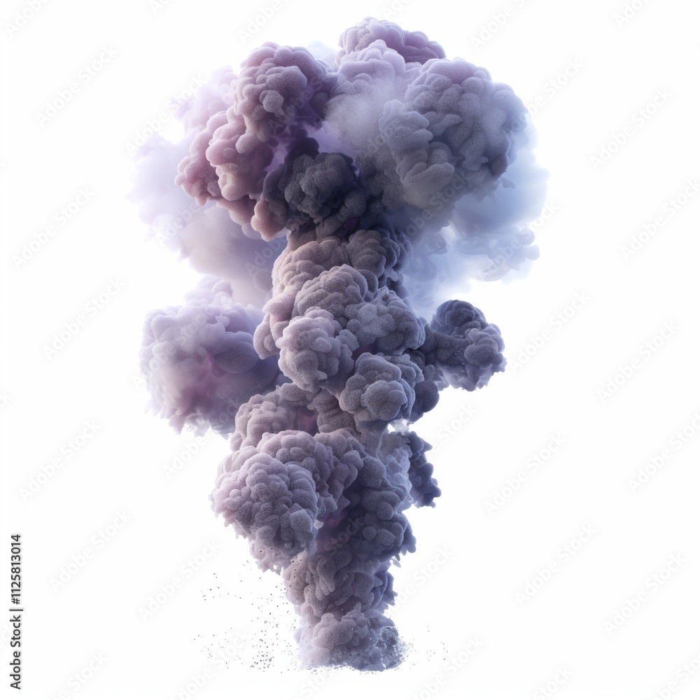 A plum smoke eruption, photorealistic A plum smoke eruption, photorealistic