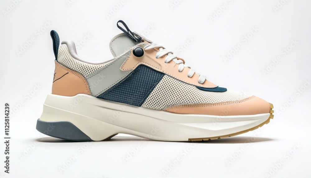 Naklejka premium These trendy sneakers feature a mix of materials, colors, and a unique design for comfort