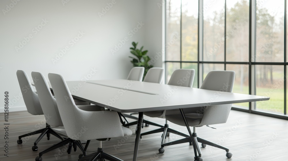 Modern Conference Room with Minimalist Design and Natural Light Modern Conference Room with Minimalist Design and Natural Light