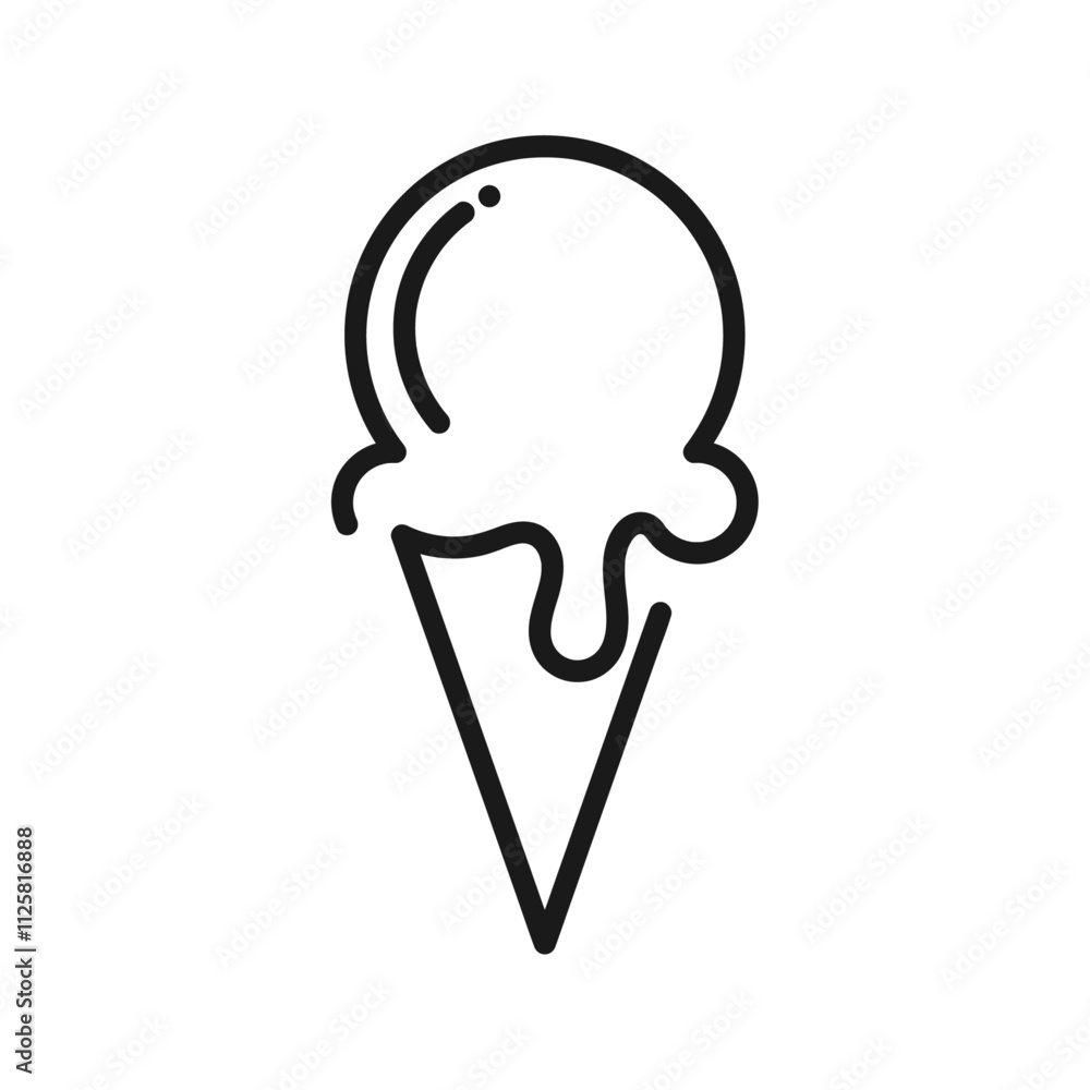 Ice cream line icon on white background. Ice cream line icon on white background.