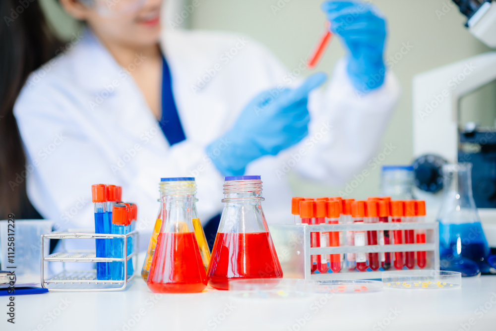 Discover a dedicated scientist conducting laboratory research, using pipettes, microscopes, and lab equipment. Discover a dedicated scientist conducting laboratory research, using pipettes, microscopes, and lab equipment.