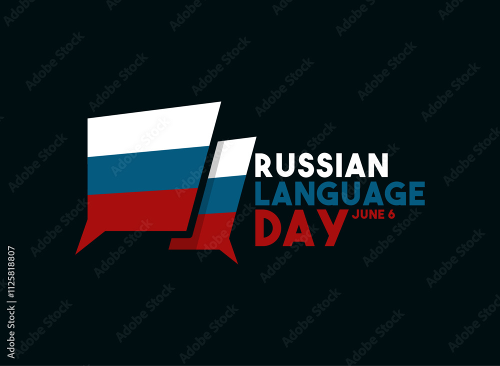 Russian Language Day. June 6. Chat icon. Russian flag. Flat design vector. Poster, banner, card, background. Russian Language Day. June 6. Chat icon. Russian flag. Flat design vector. Poster, banner, card, background.