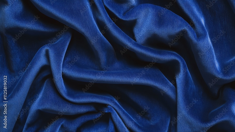 Fototapeta premium Luxurious Velvet Fabric in Rich Blue Tones