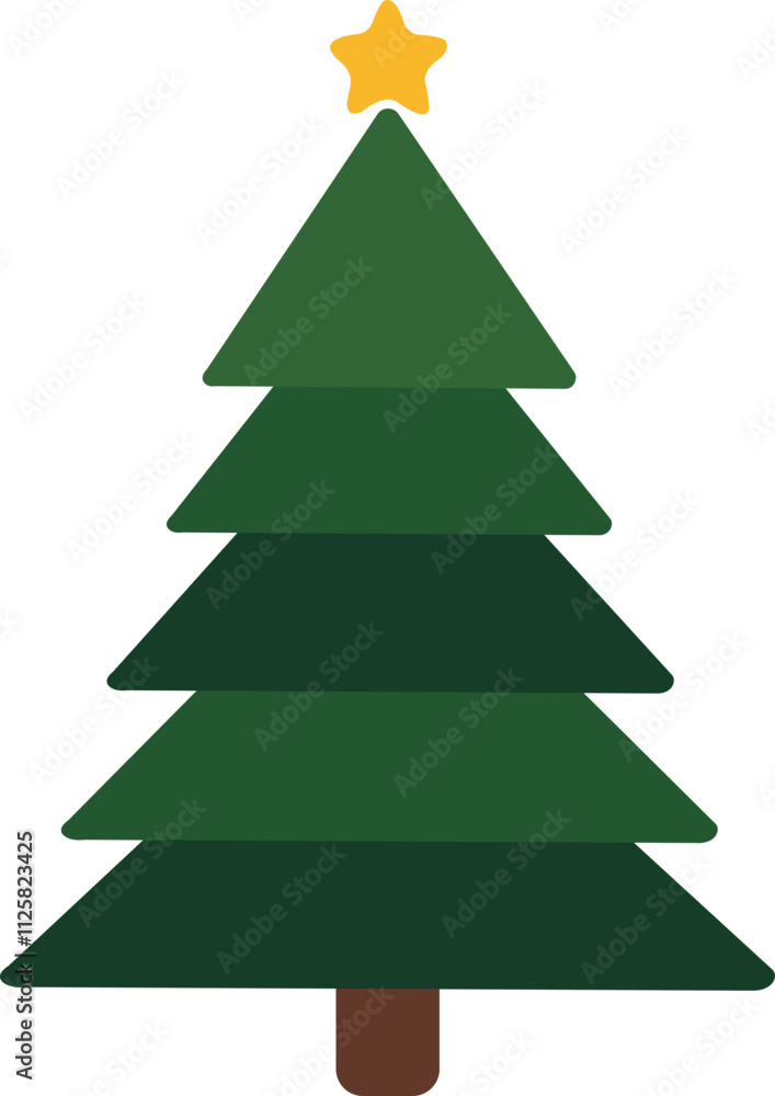 Christmas Tree Flat Vector Illustration Christmas Tree Flat Vector Illustration