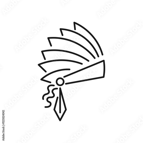 American indian feathers war bonnet line design vector.