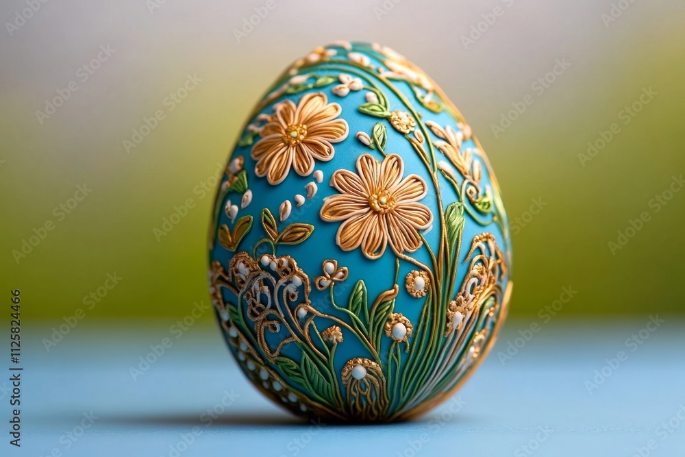 A hyper-realistic close-up of an intricately painted Easter egg, showing fine details like miniature spring scenes and delicate patterns A hyper-realistic close-up of an intricately painted Easter egg, showing fine details like miniature spring scenes and delicate patterns