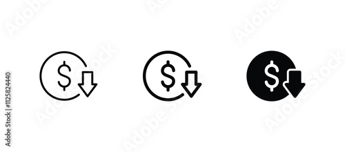 cost reduce icon vector. cost reduce sign icon for web site	