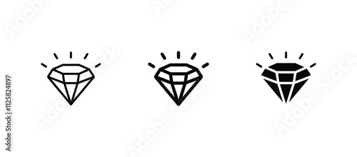 diamond icon set vector. diamond sign icon for web site	
