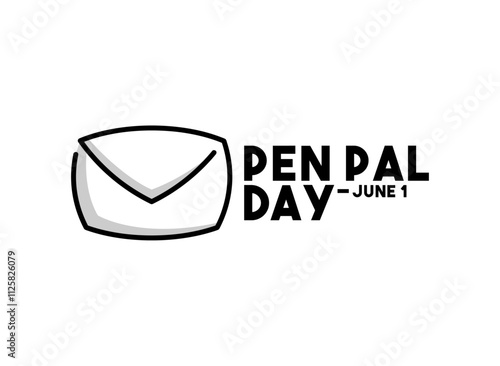 Pen Pal Day. June 1. Letter icon.