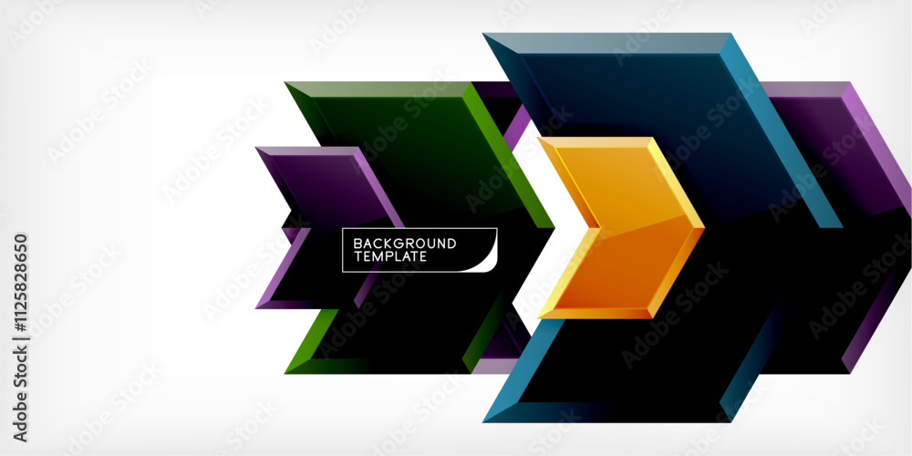 Vector 3d arrow techno design template Vector 3d arrow techno design template