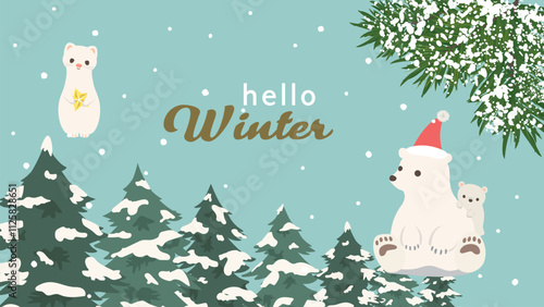 冬の動物の背景素材（フルHD 16:9サイズ）