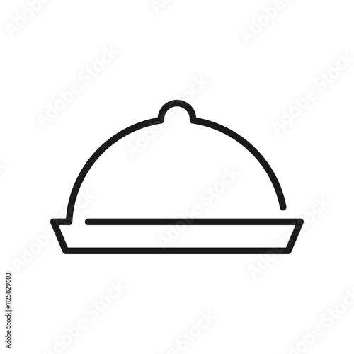 Food cover line icon on white background.