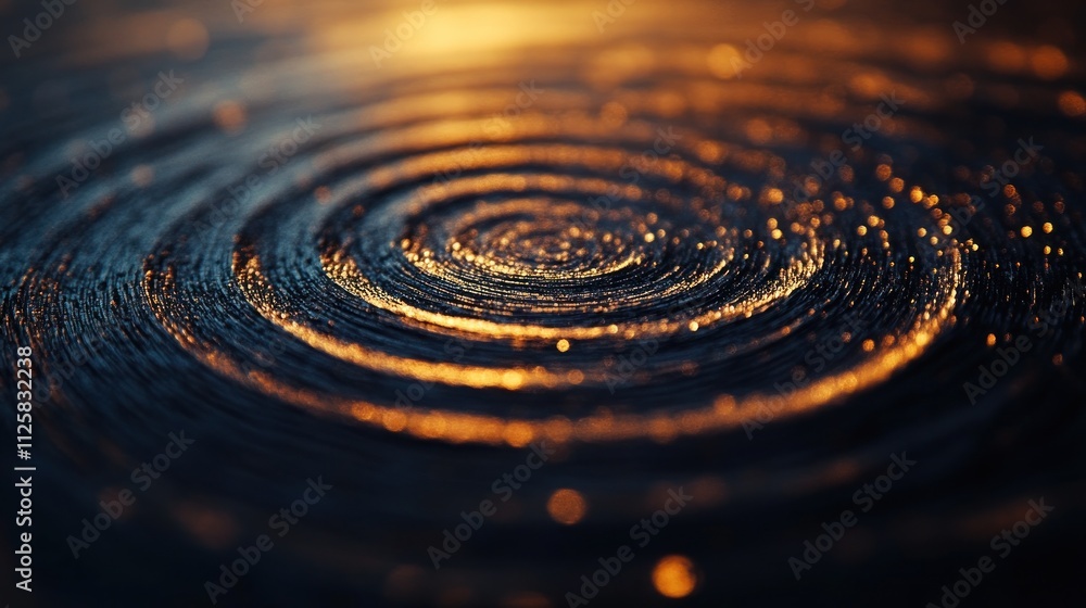 Abstract swirling golden particles on dark surface. Abstract swirling golden particles on dark surface.