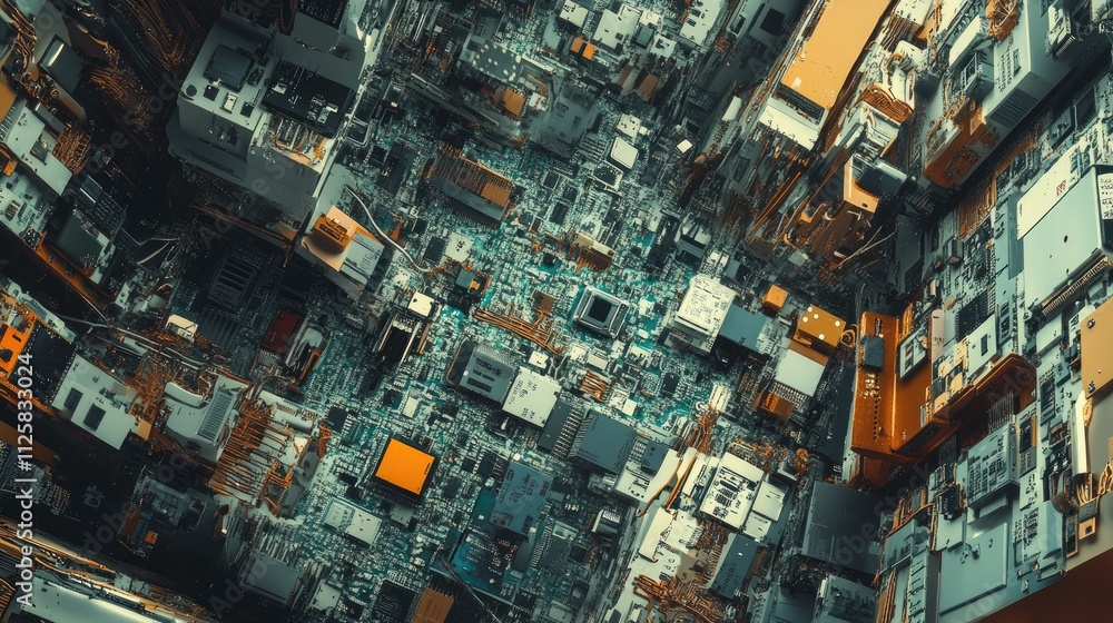 A chaotic collection of electronic waste, featuring discarded circuit boards and technology components, illustrating the growing e-waste problem. A chaotic collection of electronic waste, featuring discarded circuit boards and technology components, illustrating the growing e-waste problem.