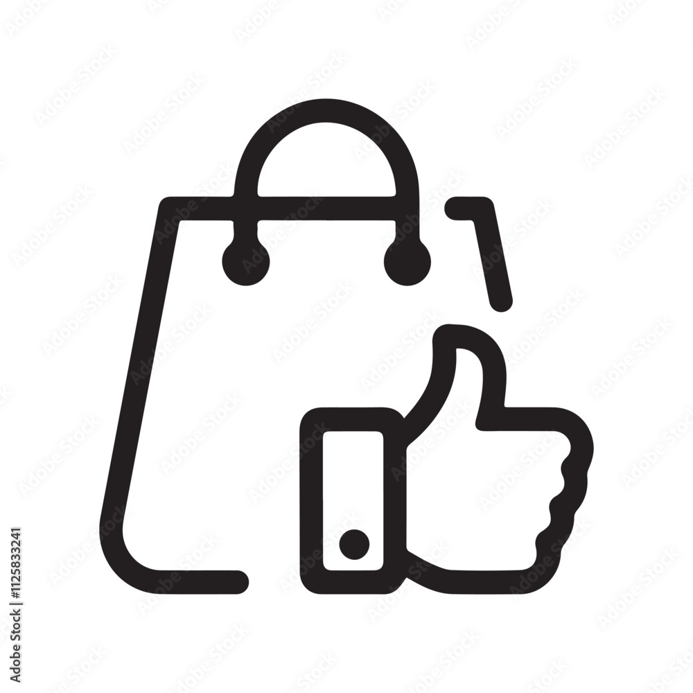 Shopping bag and thumb up icon vector design. Shopping bag and thumb up icon vector design.