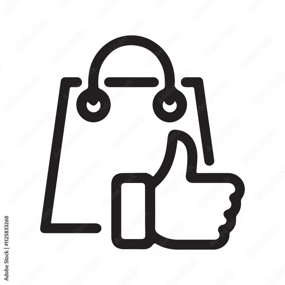 Shopping bag and thumb up icon vector design. Shopping bag and thumb up icon vector design.