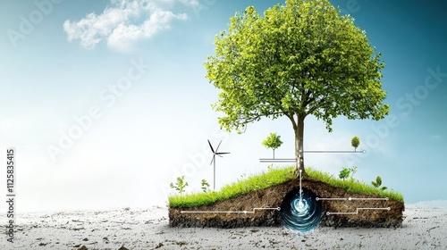 Analyzing water movement dynamics in pla standard a diagrammatic representation for environmental studies natural ecosystems and sustainable practices photo