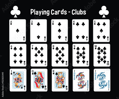 Complete Set of Club Playing Cards