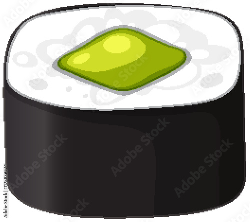 Vector Illustration of Sushi Roll