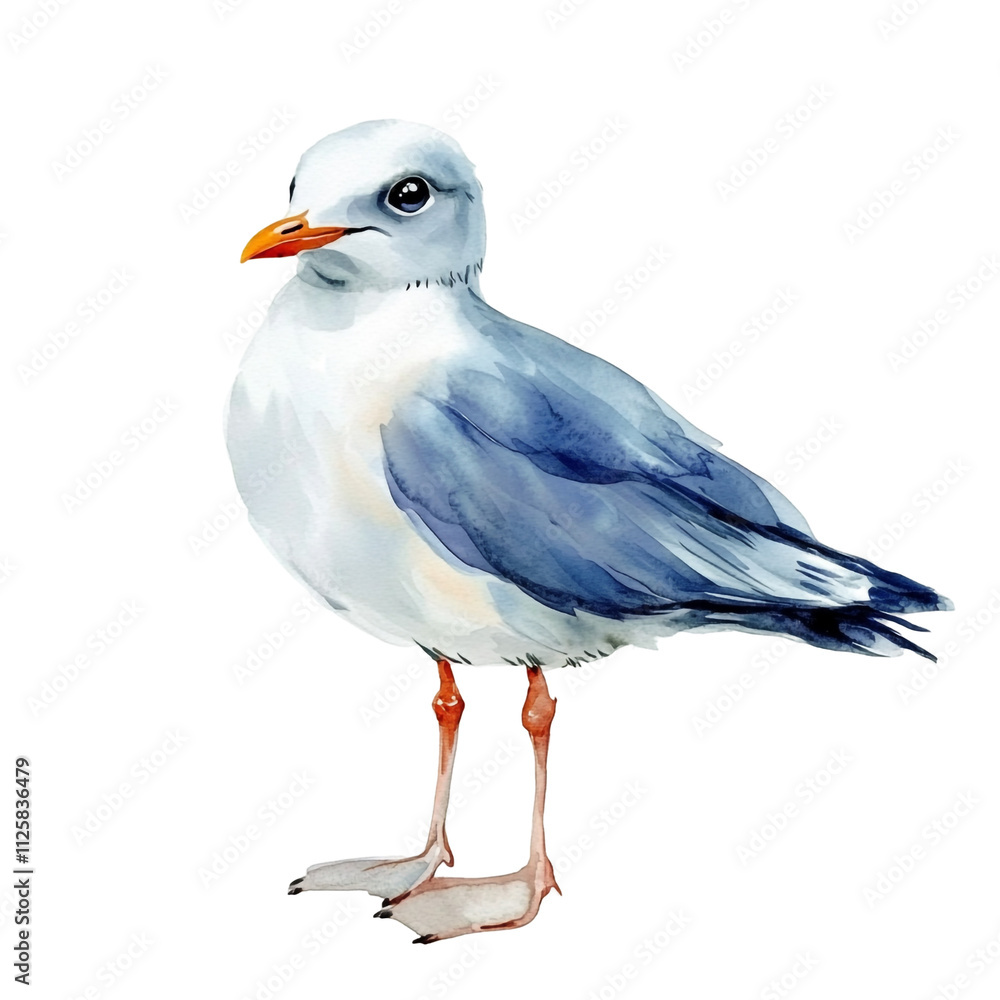 A Watercolor Painting of a Seagull A Watercolor Painting of a Seagull
