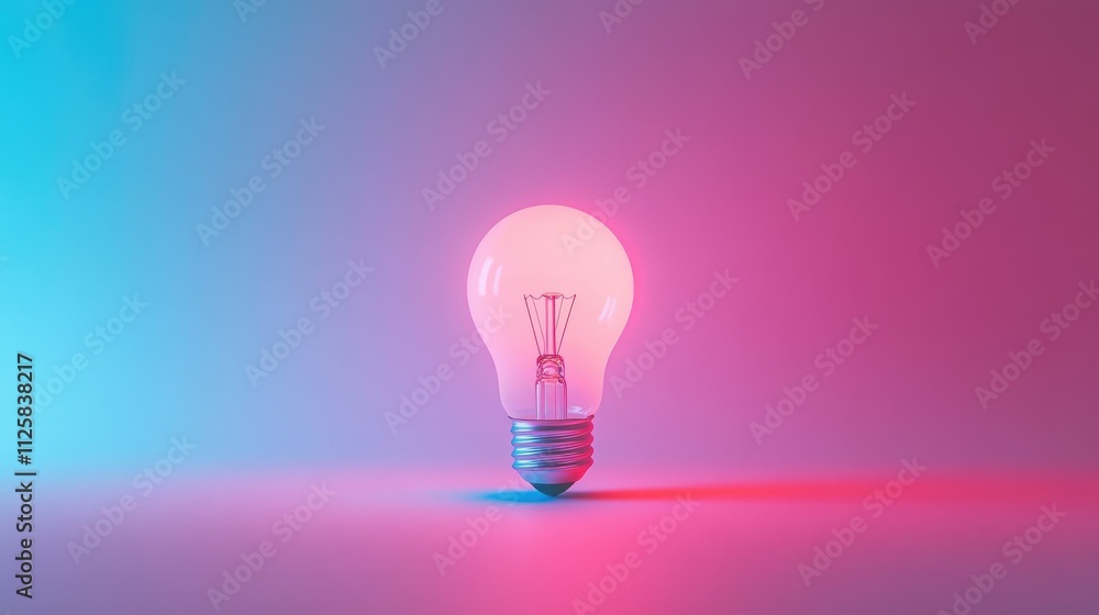 A glowing light bulb on a gradient background, casting a soft glow and representing a breakthrough in innovation. A glowing light bulb on a gradient background, casting a soft glow and representing a breakthrough in innovation.