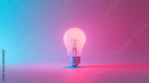 A glowing light bulb on a gradient background, casting a soft glow and representing a breakthrough in innovation.