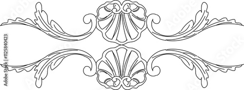 Vector sketch illustration silhouette design image ornament decoration carving old classic vintage ethnic traditional