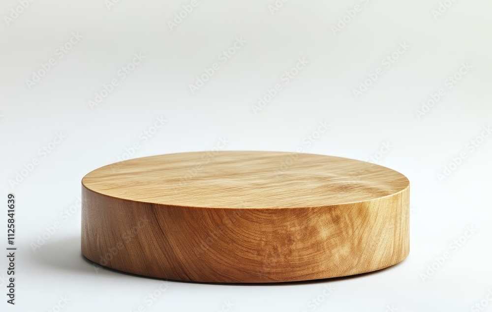 Round wooden pedestal, light wood, blank, isolated on white background. Round wooden pedestal, light wood, blank, isolated on white background.
