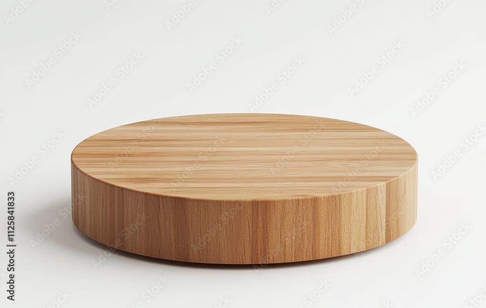 Round wooden pedestal isolated on white background. Round wooden pedestal isolated on white background.