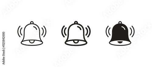 Notification bell icon. Ringing bells reminder icon vector	