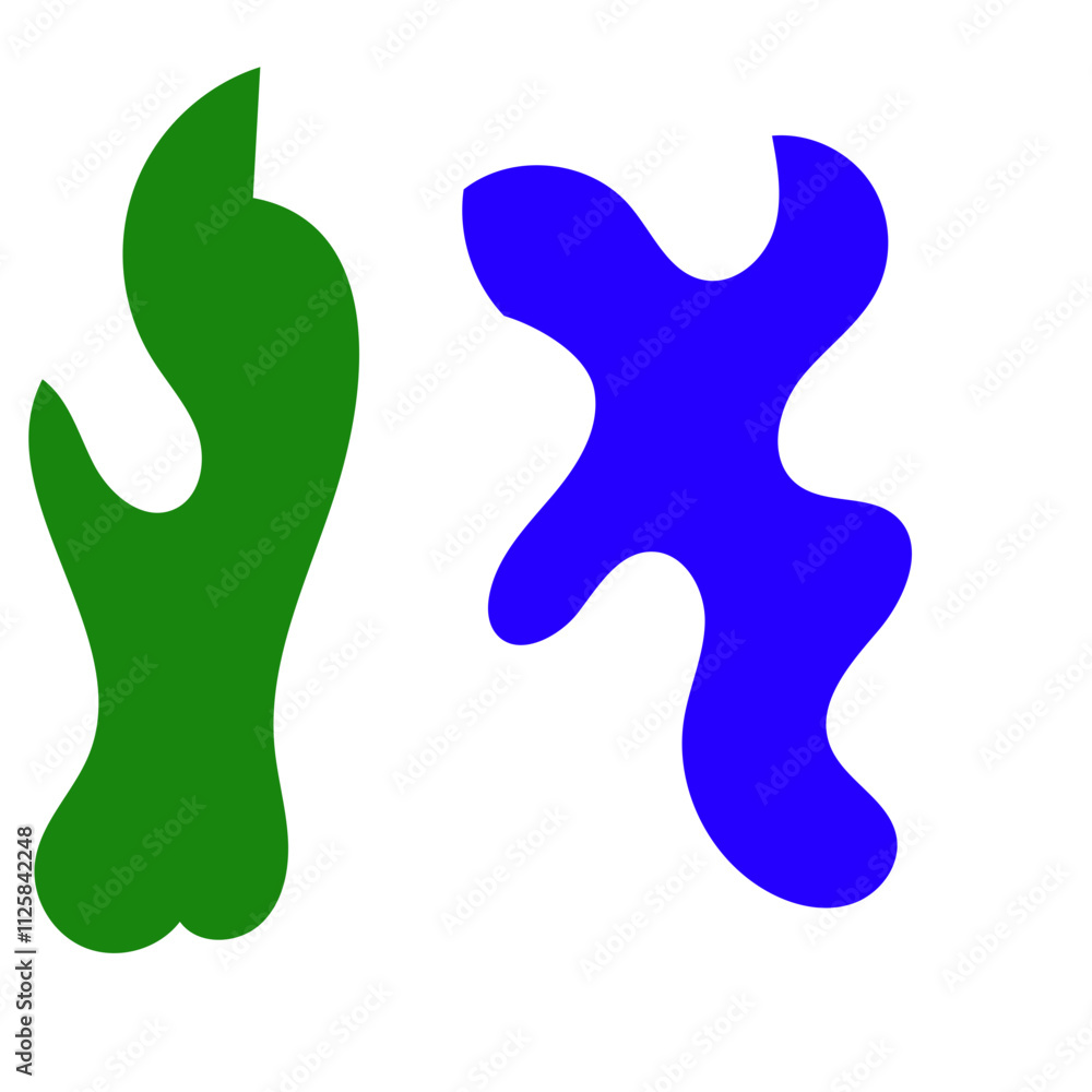 Obraz premium Colorful Green Blue Abstract Shapes Graphic Design