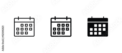 Calendar icon set. Calender symbol icon vector