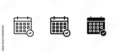 Calendar icon set. Calender symbol icon vector