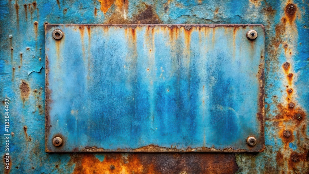Blue metal plate with oil smudges and rust , industrial, grunge, background, texture, abstract, metallic, corroded, weathered Blue metal plate with oil smudges and rust , industrial, grunge, background, texture, abstract, metallic, corroded, weathered