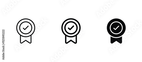 Approval , verified, quality symbol. Certified, qualified medal icon vector.