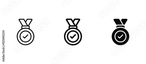 Approval , verified, quality symbol. Certified, qualified medal icon vector.