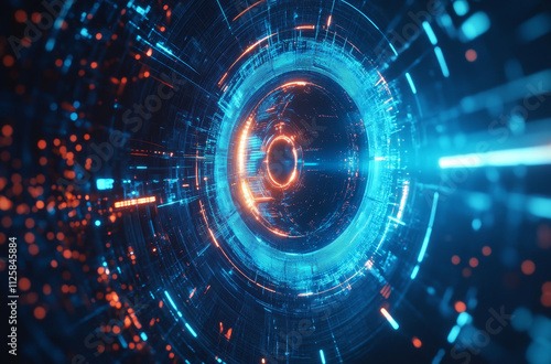 Wallpaper Mural abstract blue tunnel Torontodigital.ca